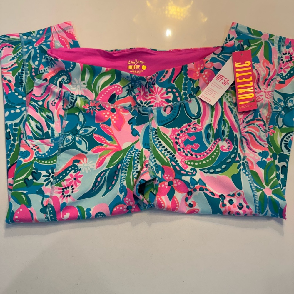 Lilly Pulitzer Turquoise Oasis Crop Pants